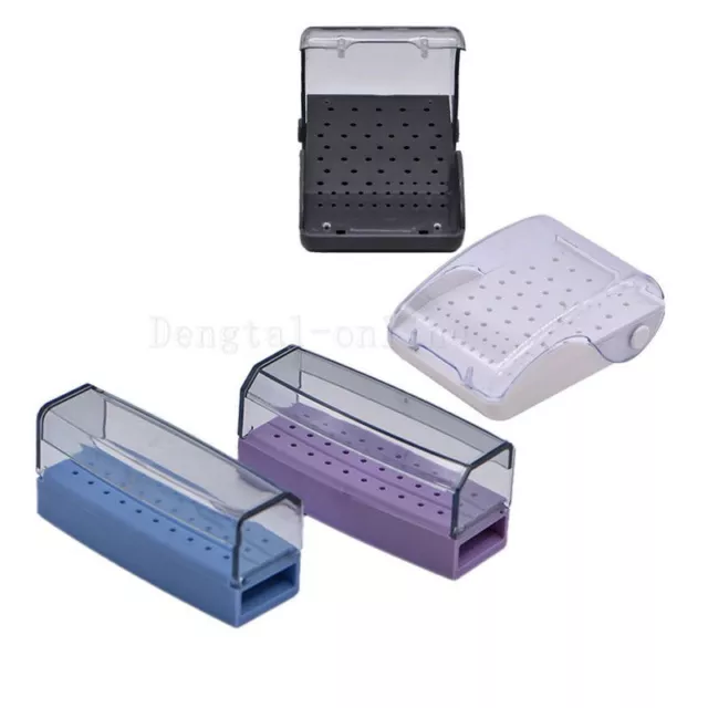 Dental Plastic Box Bur Block Case Placement Drill Disinfection Holder 30/60 Hole