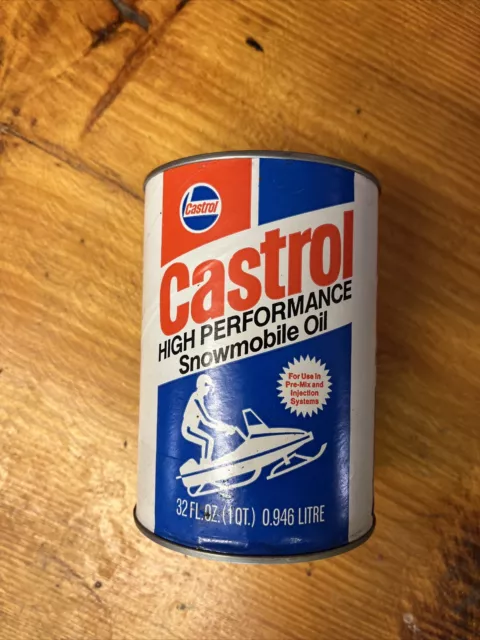 Vintage Castrol High Performance Snowmobile, 1 Quart Oil Can Full