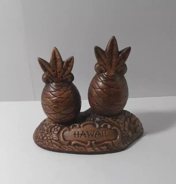 Vintage 1970s Ceramic Hawaii Pineapple Salt & Pepper Shakers-Treasure Craft USA