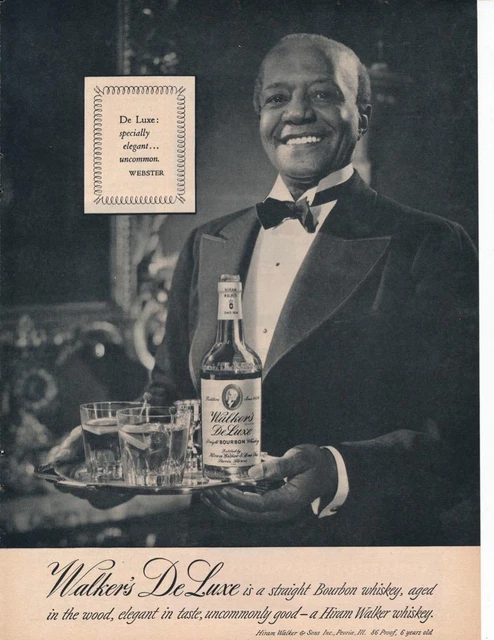 Magazine Ad - 1949 - Walker's DeLuxe Whiskey - Black Butler