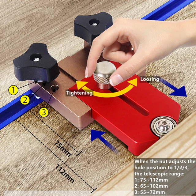 GUIDA TRAPANO 3 in 1 localizzatore per lavorazione legno tassello con punzonatrice EUR 104,70