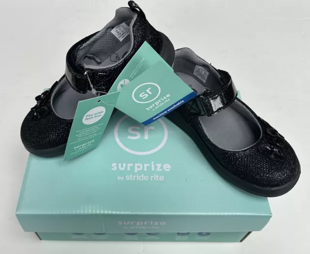 Surprize by Stride Rite CORISSA Black Mary Jane Shoes~Sparkle/Butterfly~Sz 9~NWT