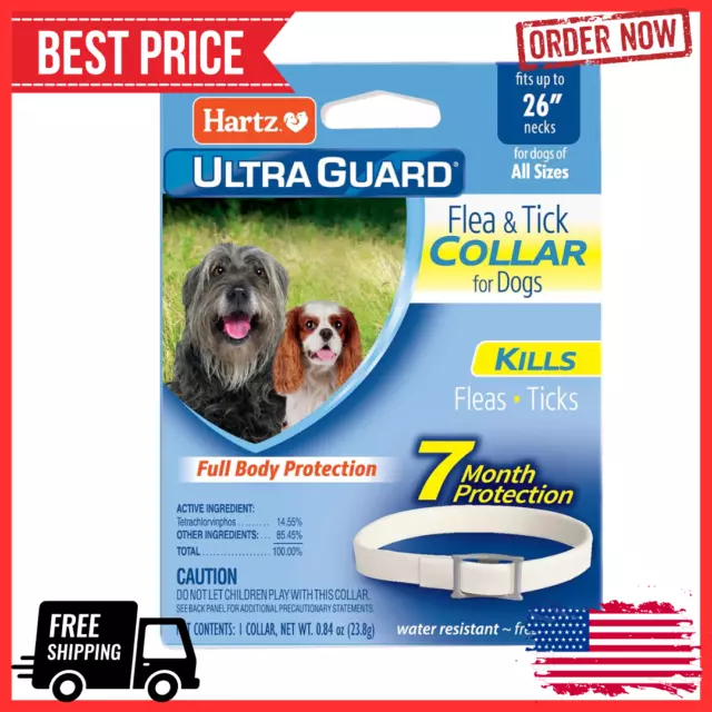 Hartz UltraGuard Flea & Tick Collar for Dogs & Puppies 26", 7 Month Protection**