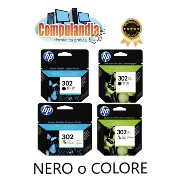 HP 302 NERO, HP 302 COLORI, HP 302XL NERO, HP 302XL COLORI - Cartucce ORIGINALI