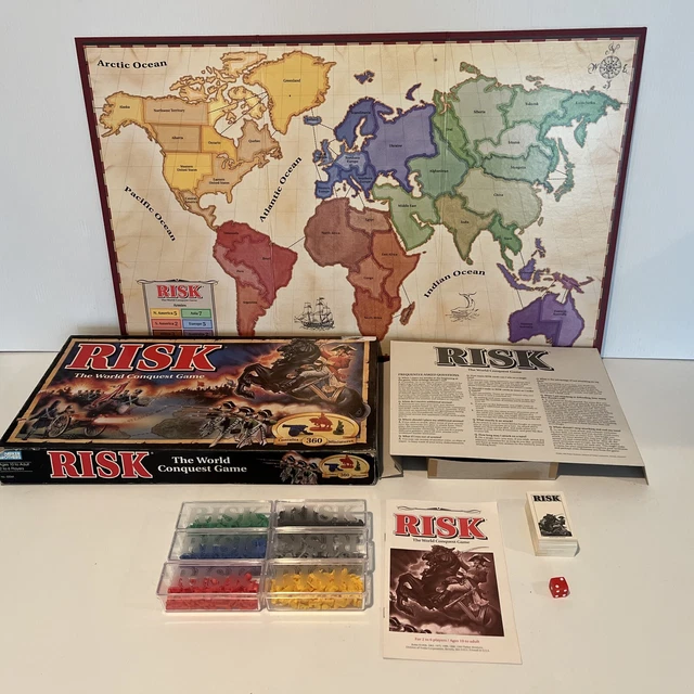 VINTAGE HASBRO RISK Board Game 1990s The World Conquest Game Parker