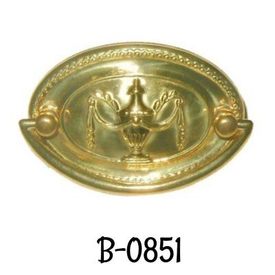 Hepplewhite-Sheraton Style Brass "Urn" Oval Drawer Pull  2 1/2" Centers