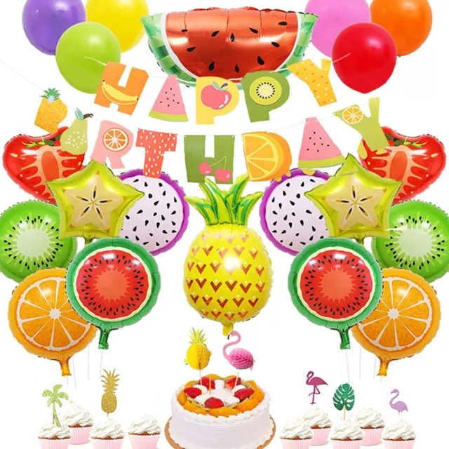 Ballons Mylar Joyeux anniversaire bannière Fruit Ananas  Fête d'anniversaire