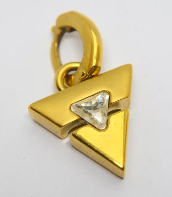 Colgante En Forma De Triángulo Lleno De Oro 14K De Diseño Modernista Con Zirconio