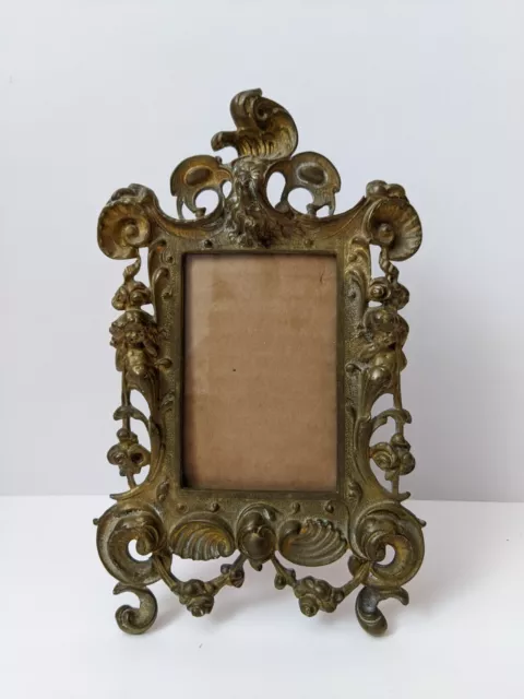 Antique 19th Century French Louis XV Style Gilt Bronze Picture Frame 8x5  Rare