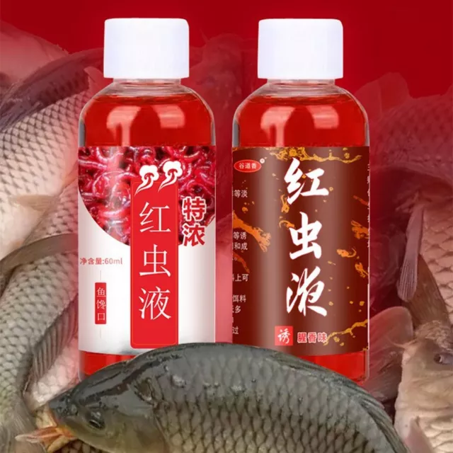 1pcs Fish Bait Additive Red Worm Liquid For Trout Cod Carp Bass Fish  Attractant Strong