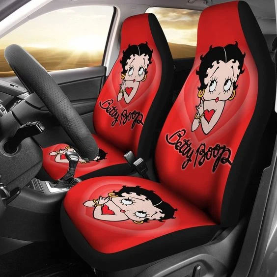 Betty Boop Car Seat Covers Betty Boop Heart Art Car Seat Covers (set of 2)