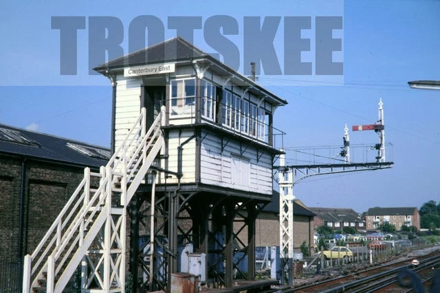 35mm Slide BR British Railways Scene View Canterbury East Signal Box 1984 Orig