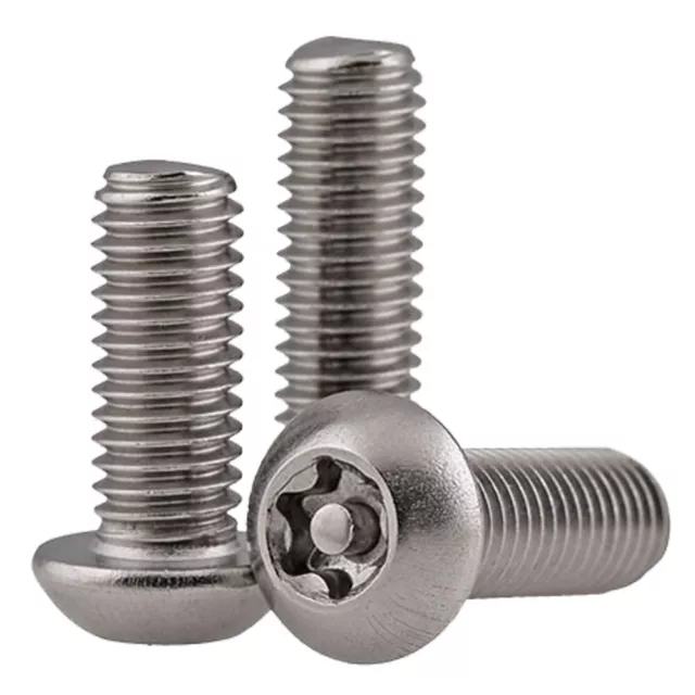 M6 304 Stainless Steel Pin Tamper Torx Security Button Head Machine Screws Bolts