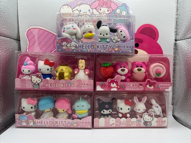 Sanrio Kawaii Hello Kitty/Cinnamoroll/Kuromi/My Melody Erasers Set Stationary