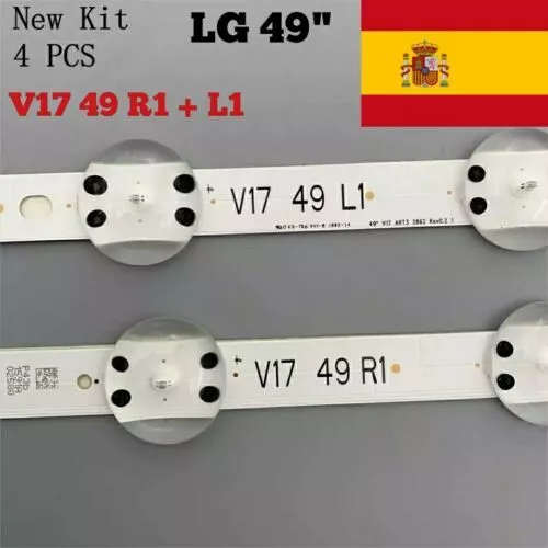 Tira de LED para LG 49UV340C 49UJ6565 49UJ670V 49 V17 ART3 2862 2863 , 4 Uds.