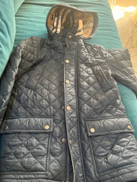 Authentic Burberry Boy’s Quilted Jacket Size 10Yrs (140cm)) Navy.