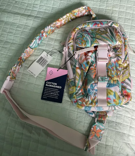 NWT Vera Bradley Utility Sling Backpack in Rain Forest Canopy