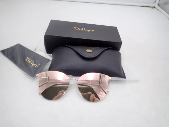 Dollger Round Polarized cat eye sunglasses for women men shades rose 3