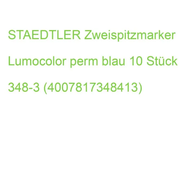 STAEDTLER Zweispitzmarker Lumocolor perm blau 10 Stück 348-3 (4007817348413)