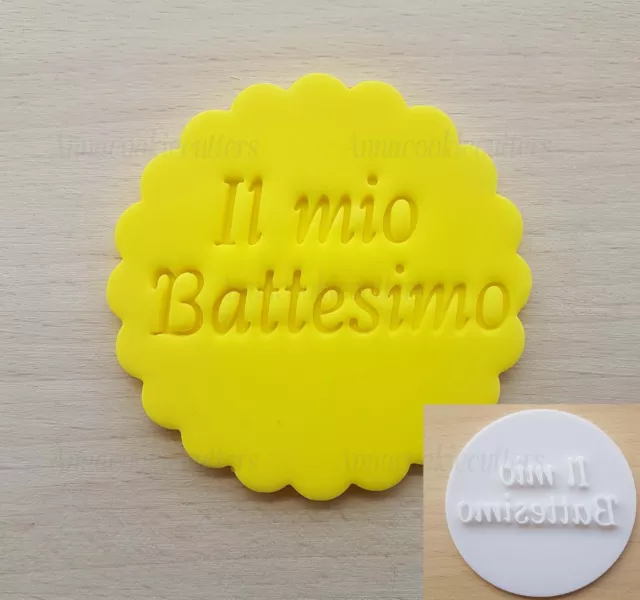 Il Mio Battesimo Forma Biscotti Stampo Frolla Pasta Zucchero 8 cm Solo Timbro