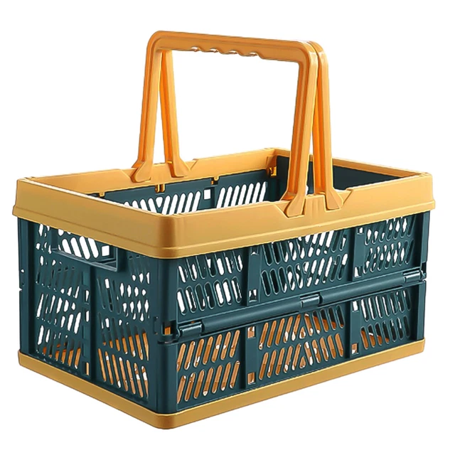 HOIIME Lot De 2 Caisses Pliantes Empilables Avec Anse - En Plastique