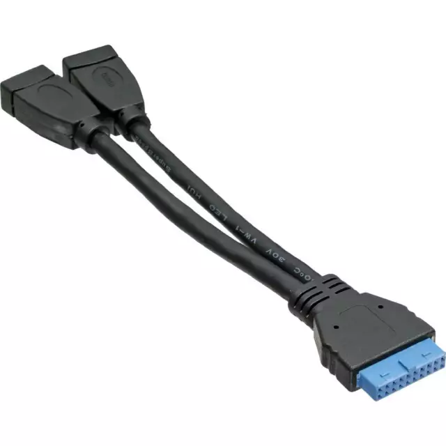 INL InLine® Cavo USB 3.0 Interno 19pin femmina / 2x A femmina, 0,15m