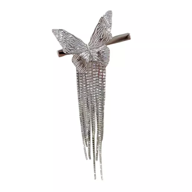 Rhinestones Butterfly Tassel Hair Clip Miss Accessory for Women Barrettes