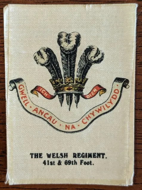 c. 1914 Badges Of The British Army Silk Cigarette Card - The Welsh Regiment