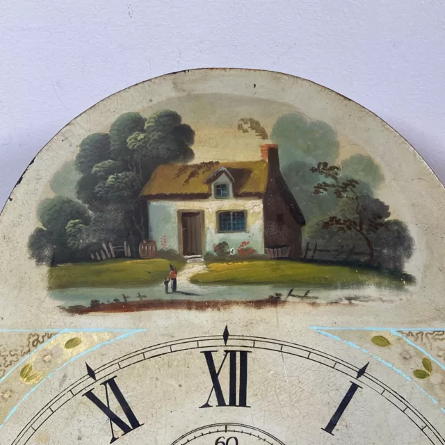 Antique Long Case Brass Clock Movement Wilkes & Son - Painted Dial - For Repair 3