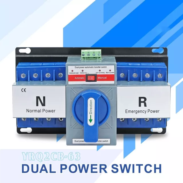 Commutateur de transfert automatique polyvalent double puissance 63A idéal pour