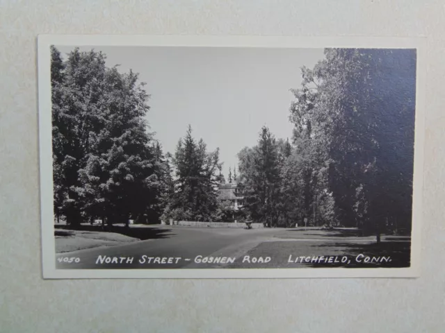 D458 Postcard RPPC North Street St Goshen Road Litchfield CT Connecticut