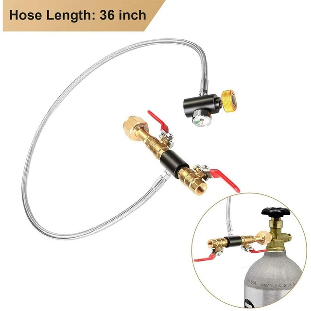 Adaptateur De Recharge Propane Avec Tuyau 60 Cm - Pour Réservoirs De Gaz Camping/cuisson