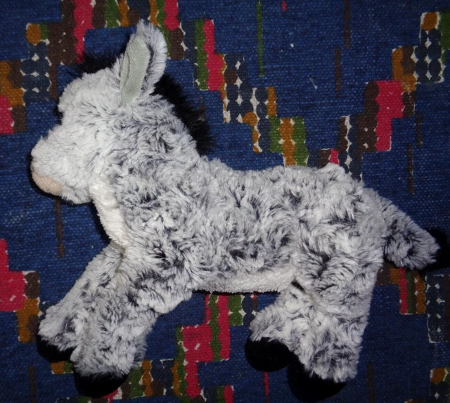 Bb2/ Doudou Peluche Ane Blanc Gris Noir Chine Roda Rodadou Lg 24 Cm Kom 9