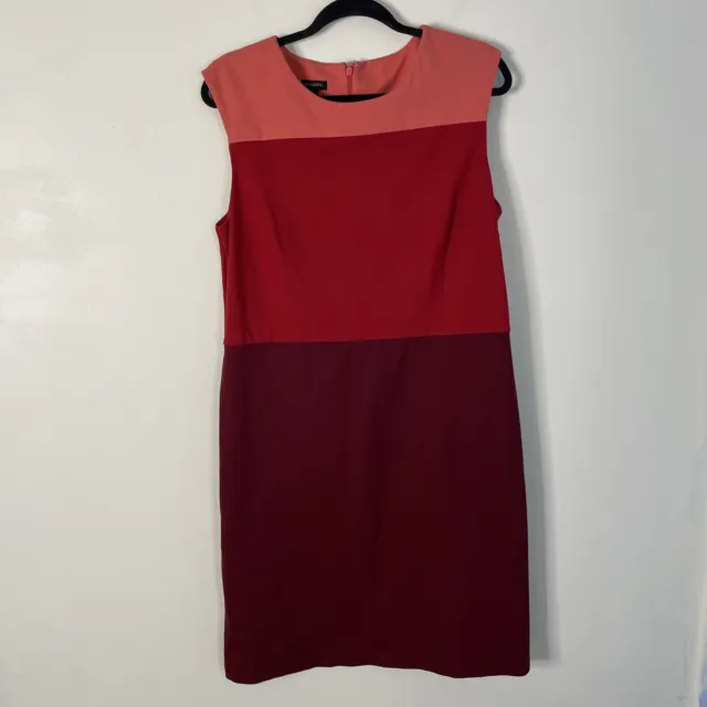 Talbots Womens Dress Size 12 Color Block Sleeveless Orange Red
