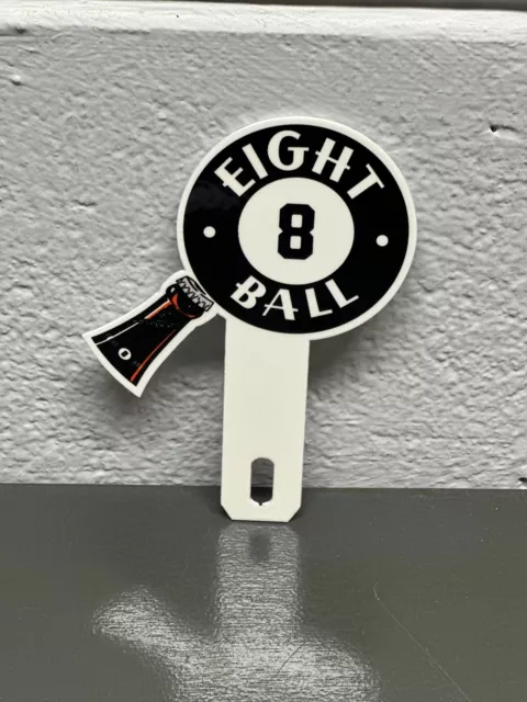 Eight Ball Beverage Metal Plate Topper Soda Pop Beverage Bottle Gas Oil Sign