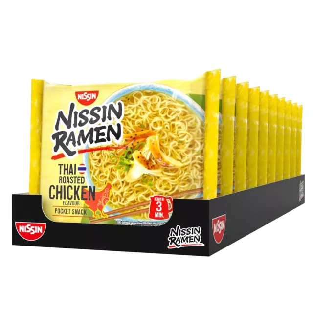 Nissin Ramen - Thai Roasted Chicken, 10er Pack, Instant-Nudeln 10 x 65g