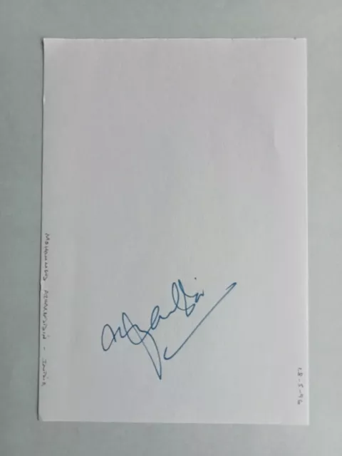 Mohammad Azharuddin India Cricket Personally Signed Album Page AFTAL #216 COA