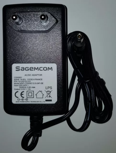 Chargeur Sagemcom 12V 5A Pour Décodeur Orange/SFR - Modèle LPL-C060120500AS - Occasion Fonctionnel
