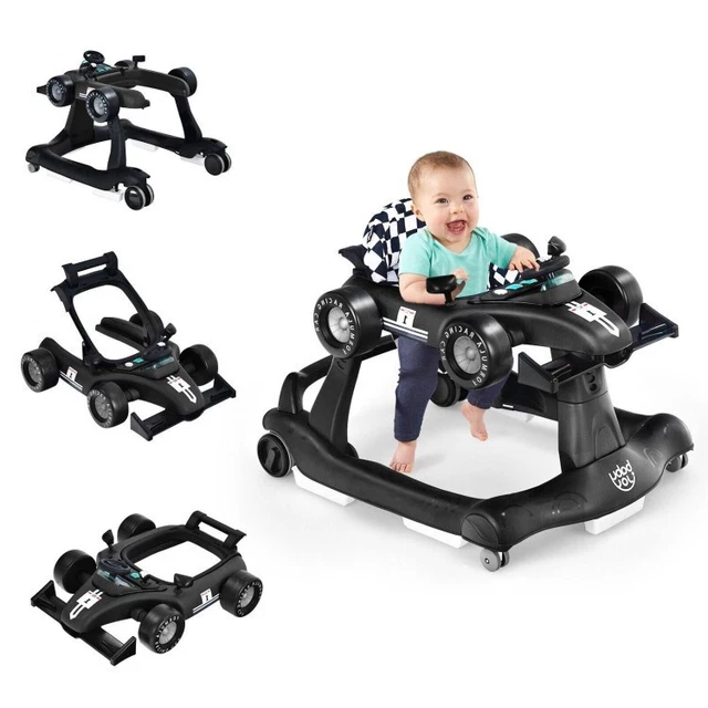 4-in-1 Foldable Activity Push Walker Multipurpose Adjustable Height Seat Cushion