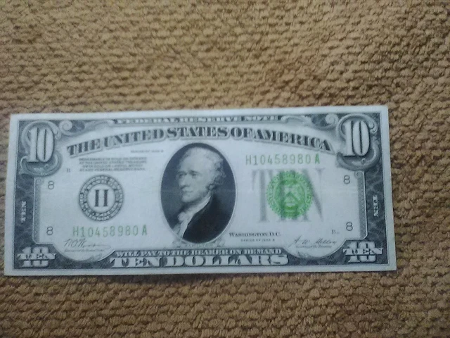 1928 Series B $10 Ten Dollar Note, Crisp, Nice, Xf/Xf+, Lg Seal ,St Louis-Issued 3