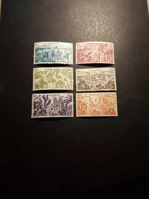 Timbre France Colonie Madagascar Poste Aérienne Pa N°66/71 Neuf * Mh 1946
