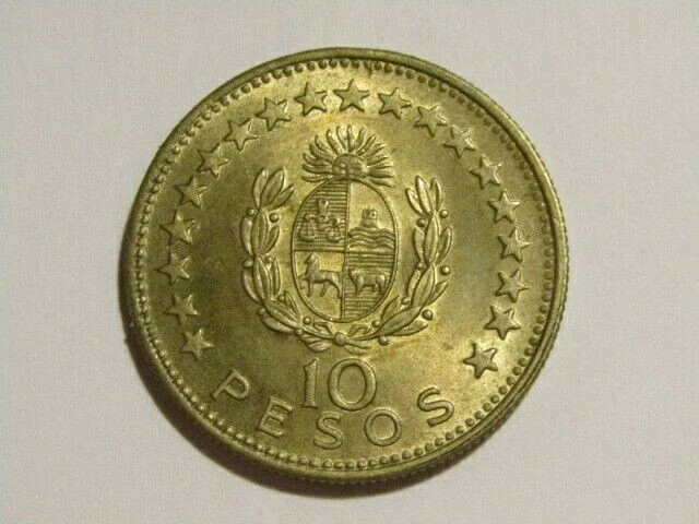1965 Uruguay 10 Pesos unc Coin