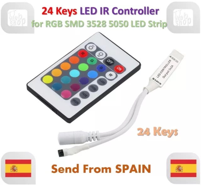 24 Keys LED IR RGB Mini Remote Controller for SMD 3528 5050 LED Strip