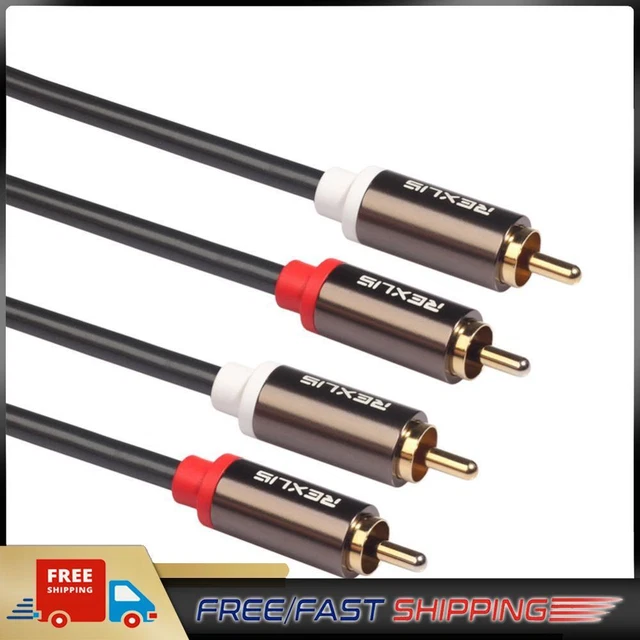 2RCA to 2 RCA Male to Male Gold-Plated Audio Cable for Home DVD TV (1 m)