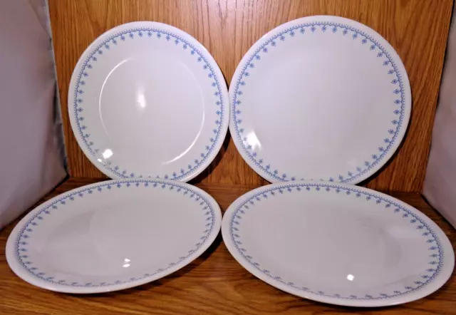 Corelle 10 1/4" SNOWFLAKE BLUE Dinner Plates Set of 4