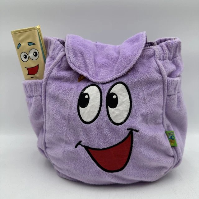VTG RARE DORA The Explorer Map Backpack Plush Purple With Attached Map