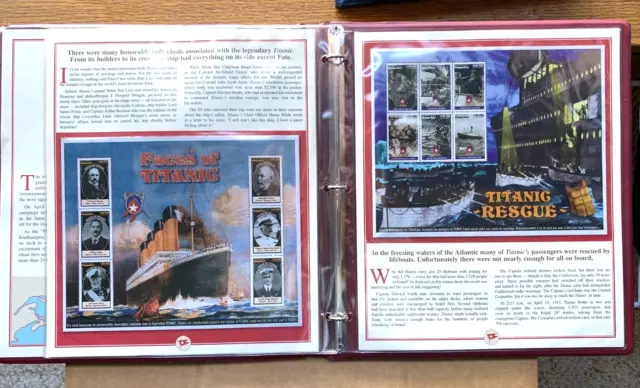 Tribute to RMS Titanic Album by Postal Comm Soc with Medal + 6 Stamp Sheets |