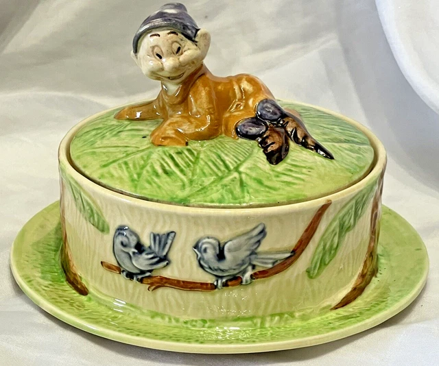 1938 WADEHEATH WALT Disney Snow White Seven Dwarfs Dopey Butter Dish