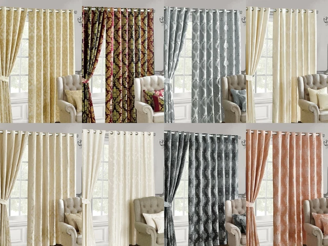OpulentDreas Jacquard Curtains - Heavy Ring Top Window Curtains for