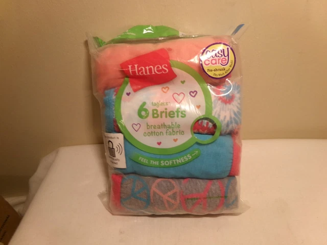 Hanes Girl's Low Rise Cotton Briefs  -  6 pack  -  Size 6